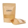 6.3" X 8.6" Kraft Ziplock Stand Up Bags with Window