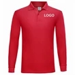 Custom Men's Long Sleeve Polo Shirts Regular-Fit Cotton