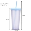 Reusable Frosted Stadium Cup With Lid And Straw