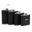 Hip Flask With Black Leather Cover