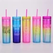 16oz Big Game  Iridescent Skinny Double Plastic Stadium Cup