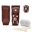 Leather Golf Ball Storage Pouch Waist Belt Carrier Bag