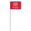 1-Color 2.5" Custom Marking Flag with  Wire Staff