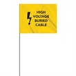 1-Color 4 x 5" Custom Marking Flag with 24" Wire Staff