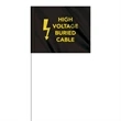 1-Color 4" x 5" Custom Marking Flag w/ 24" Plastic Staff