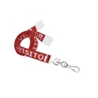 VISITOR, Red Lanyard, Breakaway Clip, Swivel Hook