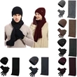 3Pieces Unisex Winter Hat Scarf Gloves Set