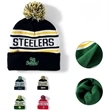 PomPom Beanie Hat Elite Knit Cap w/Cuff