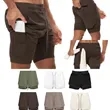 Men's Double Layer Running Shorts with Pockets