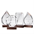 Walnut Wood Base Custom Glass Award Tropy