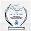 Octagon Diamond Shape Glass Crystal Award