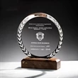 Walnut Wood Base Custom Glass Award Tropy