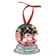 3.75" x 3" 2 Sided Gloss White Aluminum Snow Globe Ornament