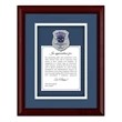 Framed Police Badge with certificate