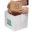 White Kraft Twisted Paper Handle Take Out Bag - Flexo