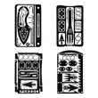 4 Pack Survival Multitool Card Kit