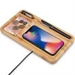 Bamboo Wireless Charger Desk Organiser