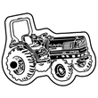 Key Tags - Soft Vinyl - Stock Shape Collection - Tractor