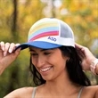Trucker Hat with Full Color Imprint Front Panel Mid Profile