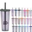24OZ Clear Tumbler with Straws and Lid /Travel Mug Cup