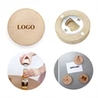 2 in 1 Wood Round Fridge Magnet w/ Bottle Opener