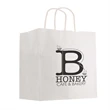 Kraft Paper White Shopping Bag - 10" x 10"