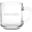 Capri Glass Coffee Mug - Deep Etched