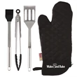 BBQ Grilling Tool Set with Mitt