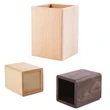 Wooden Square Desk Pen Holder Cute Pencil Cup Storage Pot
