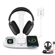 4 In 1 Qi Charging Station Headset Holder