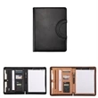 Black Superior Vegan Leather Business Portfolio With Zipper