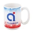 USA Full Color 15oz White Ceramic Mug