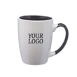 Two-Tone White Stoneware Mug, 12 oz.