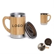 10OZ BPA Free Bamboo Sheel Stainless Steel  Mug With Lid