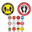 11" Social Distancing Floor Signs