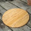 Round Bamboo Cutting Board  11 3/4" with Butcher Block Inlay