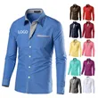 Men's Regular-Fit Long-Sleeve Pocket Polyester Cotton Shirt
