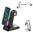4 in 1 Wireless Charging Station Charger with Alarm Clock