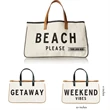 Canvas Beach Tote Bag with Handles
