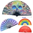 Large Size 13" Bamboo Ribs Fabric Folding Kung Fu Clack Fan