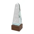 9 3/4" Obelisk Sierra Glass Award with Walnut Base