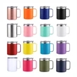 12oz Stainless Steel Coffee Mug Cup with Lid and Handle