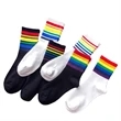 LGBT Rainbow Striped Socks Colorful Pride Crew Cotton