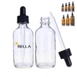 Clear Glass Boston Round Bottles With White Bulb Droppers