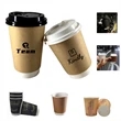 16 Oz Disposable Double-Wall Paper Drinks Cup With Lids