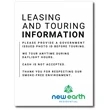 Leasing & Touring Info Desk Sign
