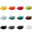 Multi-colored Printed Ceramic Coffee Cup Saucer Set