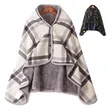 Fleece Blanket Poncho Throw With Buttons