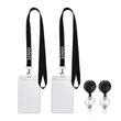Black Lanyard Retractable Badge Reel with ID Card Holder