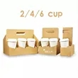 2/4/6 Kraft Paperboard Cup Holder Drink Carrier With Handle